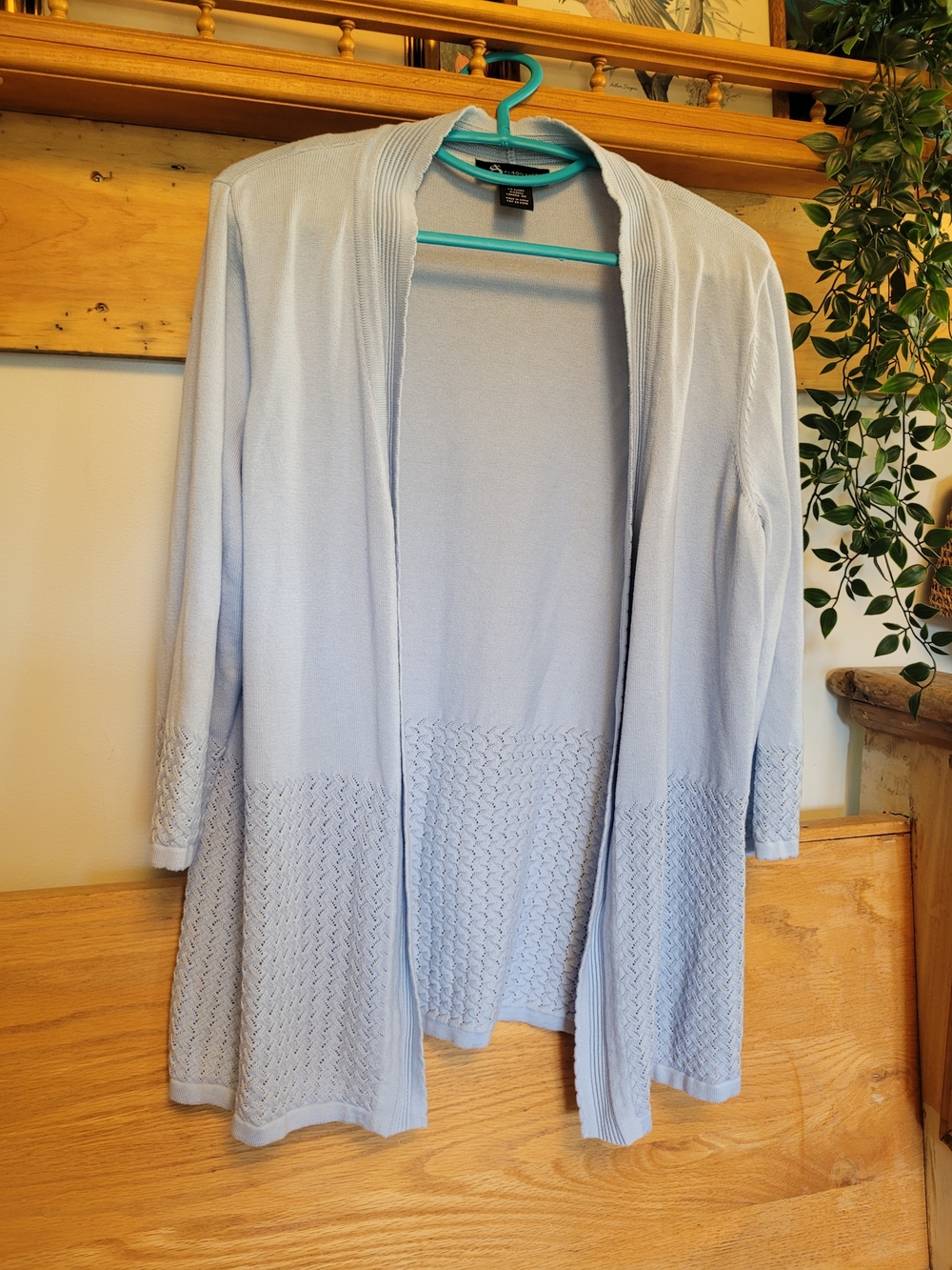 Alison Sheri Light Blue Open-Front Women's Cardigan Sweater
